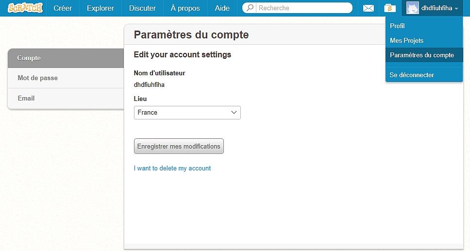 Parametre compte